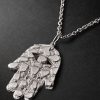 Large Nugget Hamsa 14-Karat White Gold Necklace - CU Large Nugget Hamsa 14-Karat White Gold Necklace - CU