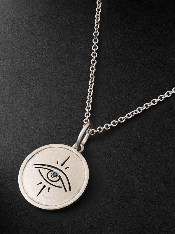 White Gold Diamond Pendant Necklace - CU