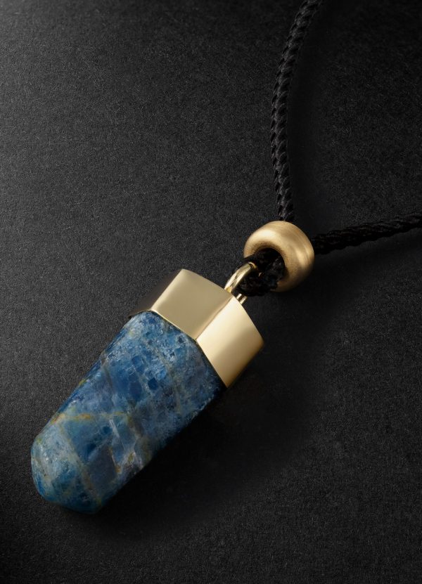 Gold, Chrysocolla and Cord Necklace - CU Gold, Chrysocolla and Cord Necklace - CU
