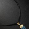 Gold, Chrysocolla and Cord Necklace Gold, Chrysocolla and Cord Necklace