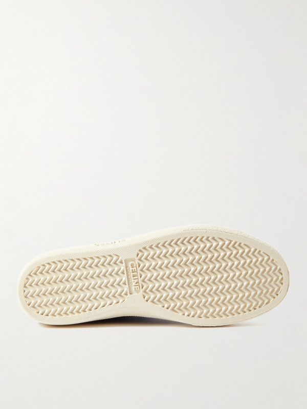 Logo-Print Leather-Trimmed Canvas Sneakers - E1 Logo-Print Leather-Trimmed Canvas Sneakers - E1