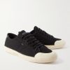 Logo-Print Leather-Trimmed Canvas Sneakers - FR Logo-Print Leather-Trimmed Canvas Sneakers - FR
