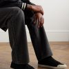 Logo-Print Leather-Trimmed Canvas Sneakers - OU Logo-Print Leather-Trimmed Canvas Sneakers - OU