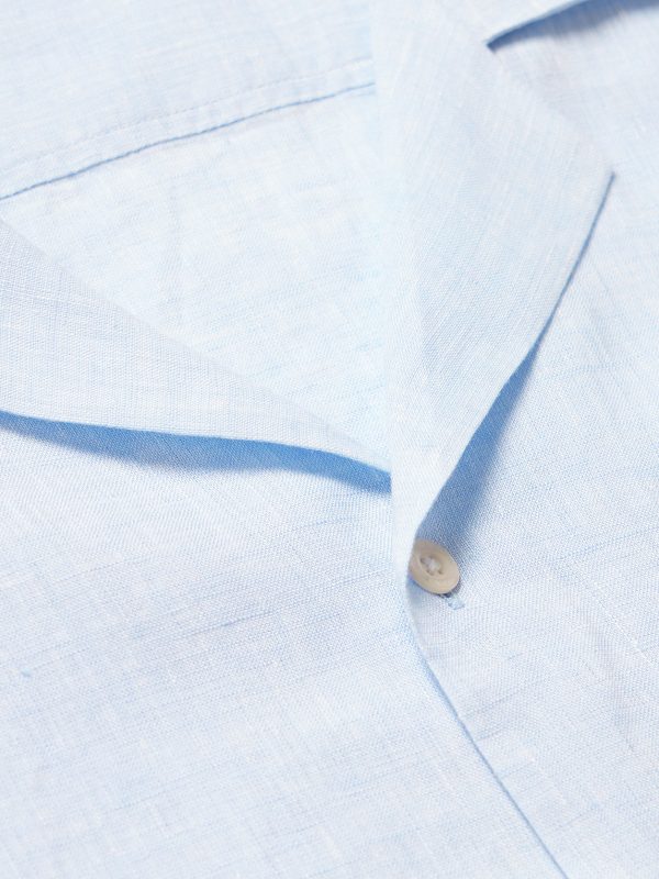 Angelo Camp-Collar Linen Shirt - CU