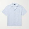 Angelo Camp-Collar Linen Shirt