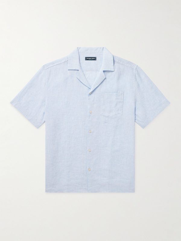 Angelo Camp-Collar Linen Shirt