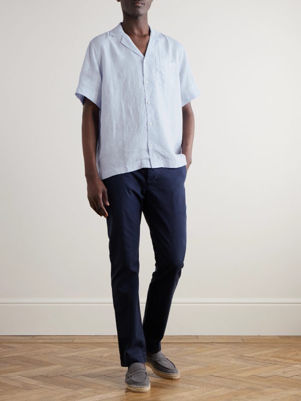 Angelo Camp-Collar Linen Shirt - OU