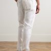 Oscar Straight-Leg Linen and Cotton-Blend Drawstring Trousers - BK