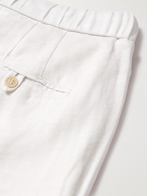Oscar Straight-Leg Linen and Cotton-Blend Drawstring Trousers - CU