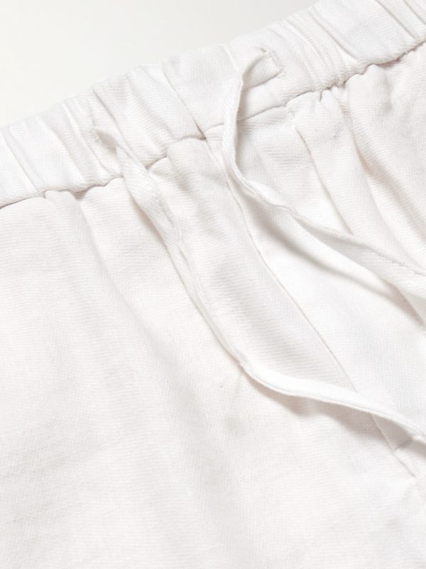Oscar Straight-Leg Linen and Cotton-Blend Drawstring Trousers - E1