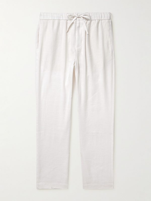 Oscar Straight-Leg Linen and Cotton-Blend Drawstring Trousers