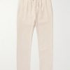Oscar Straight-Leg Linen and Cotton-Blend Drawstring Trousers Oscar Straight-Leg Linen and Cotton-Blend Drawstring Trousers