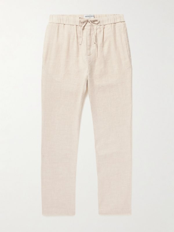 Oscar Straight-Leg Linen and Cotton-Blend Drawstring Trousers Oscar Straight-Leg Linen and Cotton-Blend Drawstring Trousers