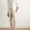 Oscar Straight-Leg Linen and Cotton-Blend Drawstring Trousers - OU Oscar Straight-Leg Linen and Cotton-Blend Drawstring Trousers - OU