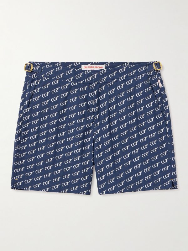 + 007 Bulldog Mid-Length Printed Swim Shorts + 007 Bulldog Mid-Length Printed Swim Shorts