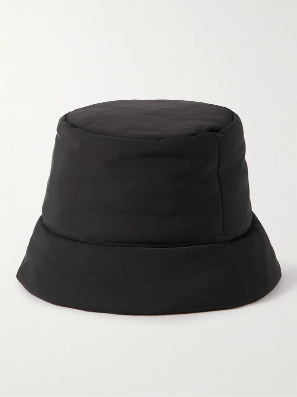 Logo-Appliquéd Padded Nylon Bucket Hat - BK