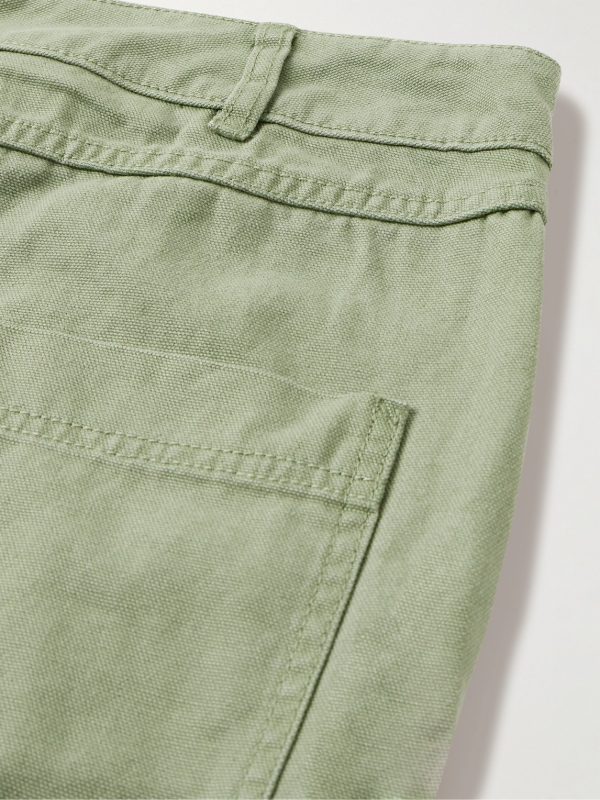 Straight-Leg Logo-Embroidered Cotton-Canvas Trousers - CU