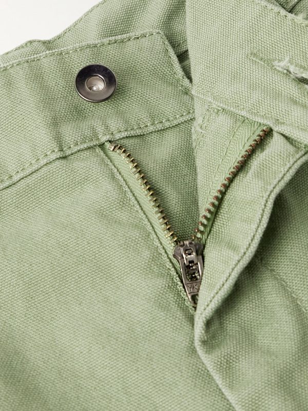 Straight-Leg Logo-Embroidered Cotton-Canvas Trousers - E1
