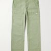 Straight-Leg Logo-Embroidered Cotton-Canvas Trousers