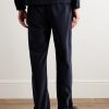 Straight-Leg Garment-Dyed Cotton-Velvet Trousers - BK Straight-Leg Garment-Dyed Cotton-Velvet Trousers - BK