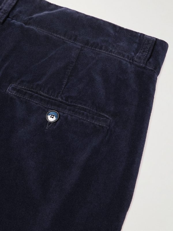 Straight-Leg Garment-Dyed Cotton-Velvet Trousers - CU Straight-Leg Garment-Dyed Cotton-Velvet Trousers - CU