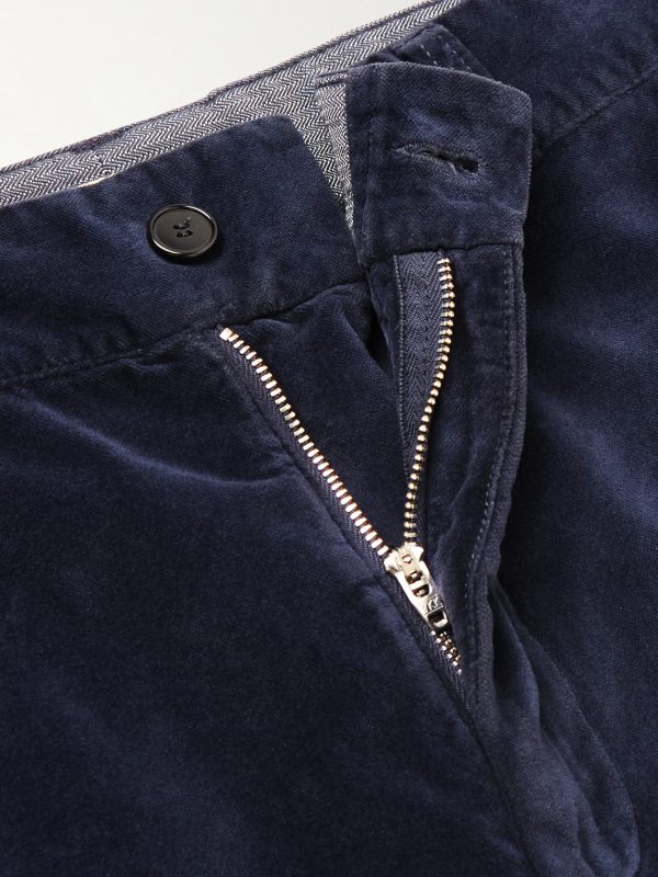 Straight-Leg Garment-Dyed Cotton-Velvet Trousers - E1 Straight-Leg Garment-Dyed Cotton-Velvet Trousers - E1