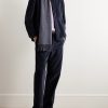Straight-Leg Garment-Dyed Cotton-Velvet Trousers - OU Straight-Leg Garment-Dyed Cotton-Velvet Trousers - OU