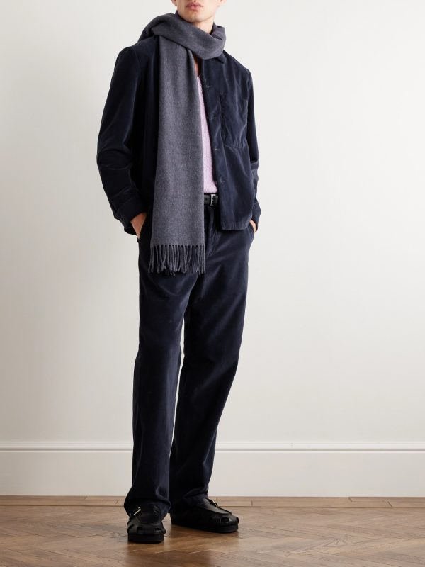Straight-Leg Garment-Dyed Cotton-Velvet Trousers - OU Straight-Leg Garment-Dyed Cotton-Velvet Trousers - OU