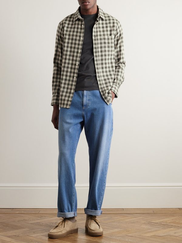 Alex Checked Herringbone Cotton Shirt - OU Alex Checked Herringbone Cotton Shirt - OU