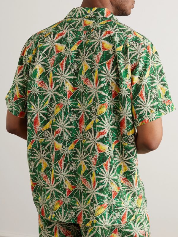 Camp-Collar Printed Cotton-Voile Shirt - BK Camp-Collar Printed Cotton-Voile Shirt - BK
