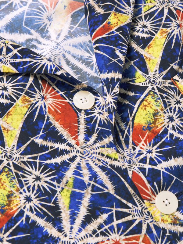 Camp-Collar Printed Voile Shirt - CU