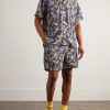 Camp-Collar Printed Voile Shirt - OU