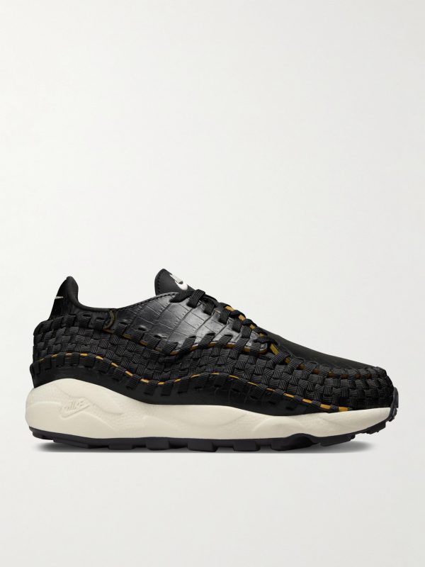 Air Footscape Stretch-Knit and Croc-Effect Leather Sneakers Air Footscape Stretch-Knit and Croc-Effect Leather Sneakers