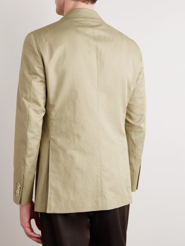 Aida Slim-Fit Cropped Cotton and Linen-Blend Suit Jacket - BK Aida Slim-Fit Cropped Cotton and Linen-Blend Suit Jacket - BK