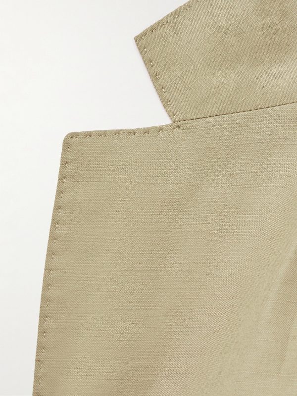 Aida Slim-Fit Cropped Cotton and Linen-Blend Suit Jacket - E1 Aida Slim-Fit Cropped Cotton and Linen-Blend Suit Jacket - E1