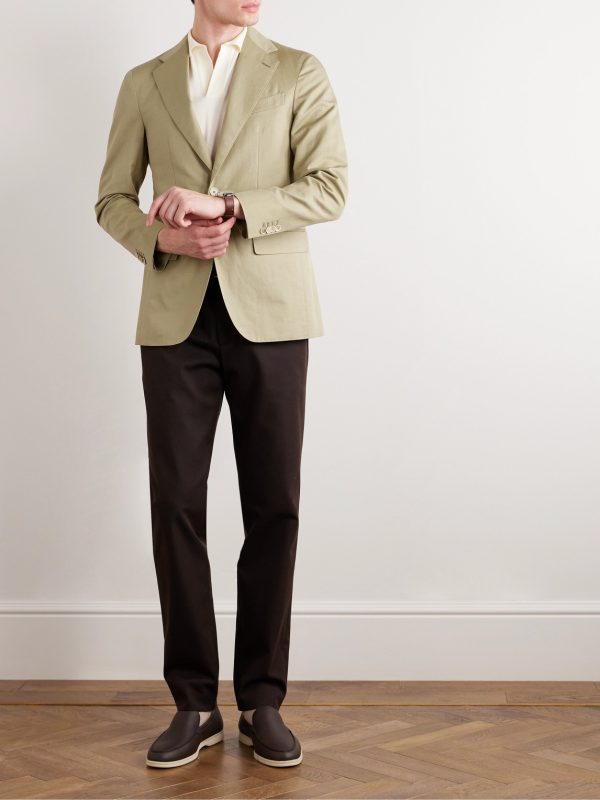 Aida Slim-Fit Cropped Cotton and Linen-Blend Suit Jacket - OU Aida Slim-Fit Cropped Cotton and Linen-Blend Suit Jacket - OU