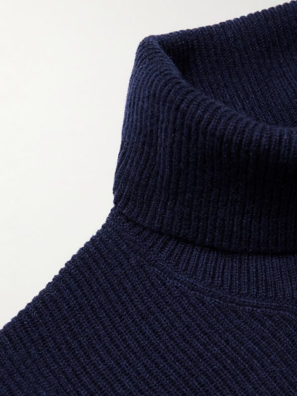 Ribbed Cashmere Rollneck Sweater - CU Ribbed Cashmere Rollneck Sweater - CU