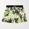 Velvet-Trimmed Floral-Print Silk-Satin Boxer Shorts Velvet-Trimmed Floral-Print Silk-Satin Boxer Shorts