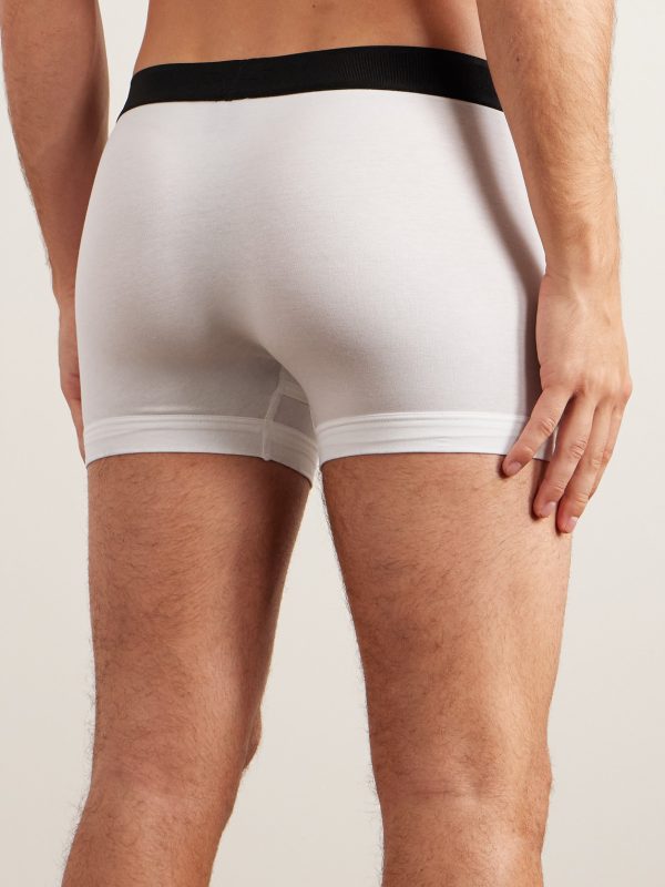 Stretch-Cotton and Modal-Blend Boxer Briefs - BK