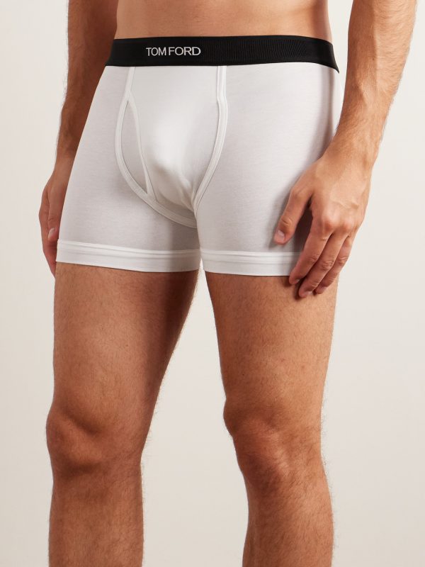 Stretch-Cotton and Modal-Blend Boxer Briefs - OU