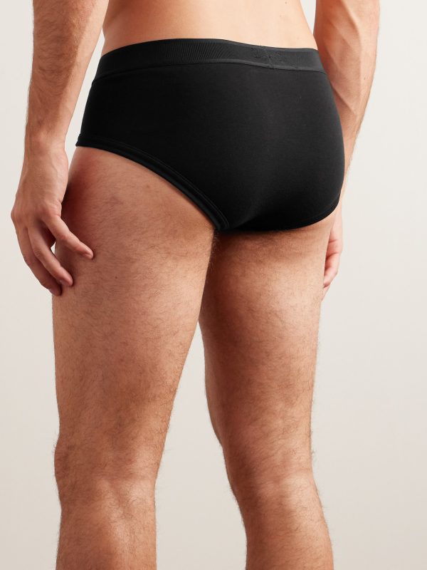 Two-Pack Stretch-Cotton and Modal-Blend Briefs - BK Two-Pack Stretch-Cotton and Modal-Blend Briefs - BK