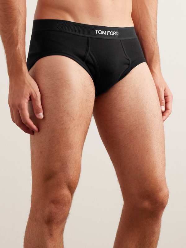 Two-Pack Stretch-Cotton and Modal-Blend Briefs - OU Two-Pack Stretch-Cotton and Modal-Blend Briefs - OU