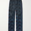 Velvet-Trimmed Printed Stretch-Silk Satin Pyjama Trousers Velvet-Trimmed Printed Stretch-Silk Satin Pyjama Trousers