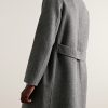 Unstructured Double-Faced Herringbone Wool Car Coat - BK