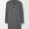 Unstructured Double-Faced Herringbone Wool Car Coat