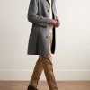 Unstructured Double-Faced Herringbone Wool Car Coat - OU