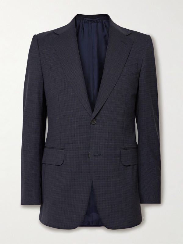 Slim-Fit Micro-Checked Wool-Blend Suit Jacket Slim-Fit Micro-Checked Wool-Blend Suit Jacket
