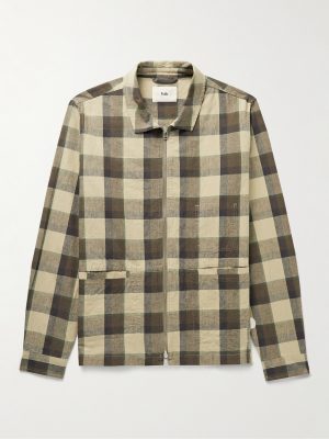 Signal Checked Linen and Cotton-Blend Blouson Jacket