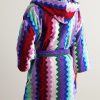 Chantal Striped Cotton-Terry Jacquard Hooded Robe - BK Chantal Striped Cotton-Terry Jacquard Hooded Robe - BK