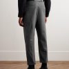 Tel Aviv Tapered Cropped Virgin Wool-Twill Trousers - BK Tel Aviv Tapered Cropped Virgin Wool-Twill Trousers - BK